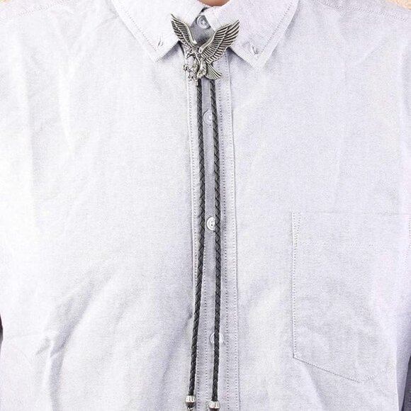 Native American Bolo Tie Rodeo Cowboy Leather - Picture 1 of 7